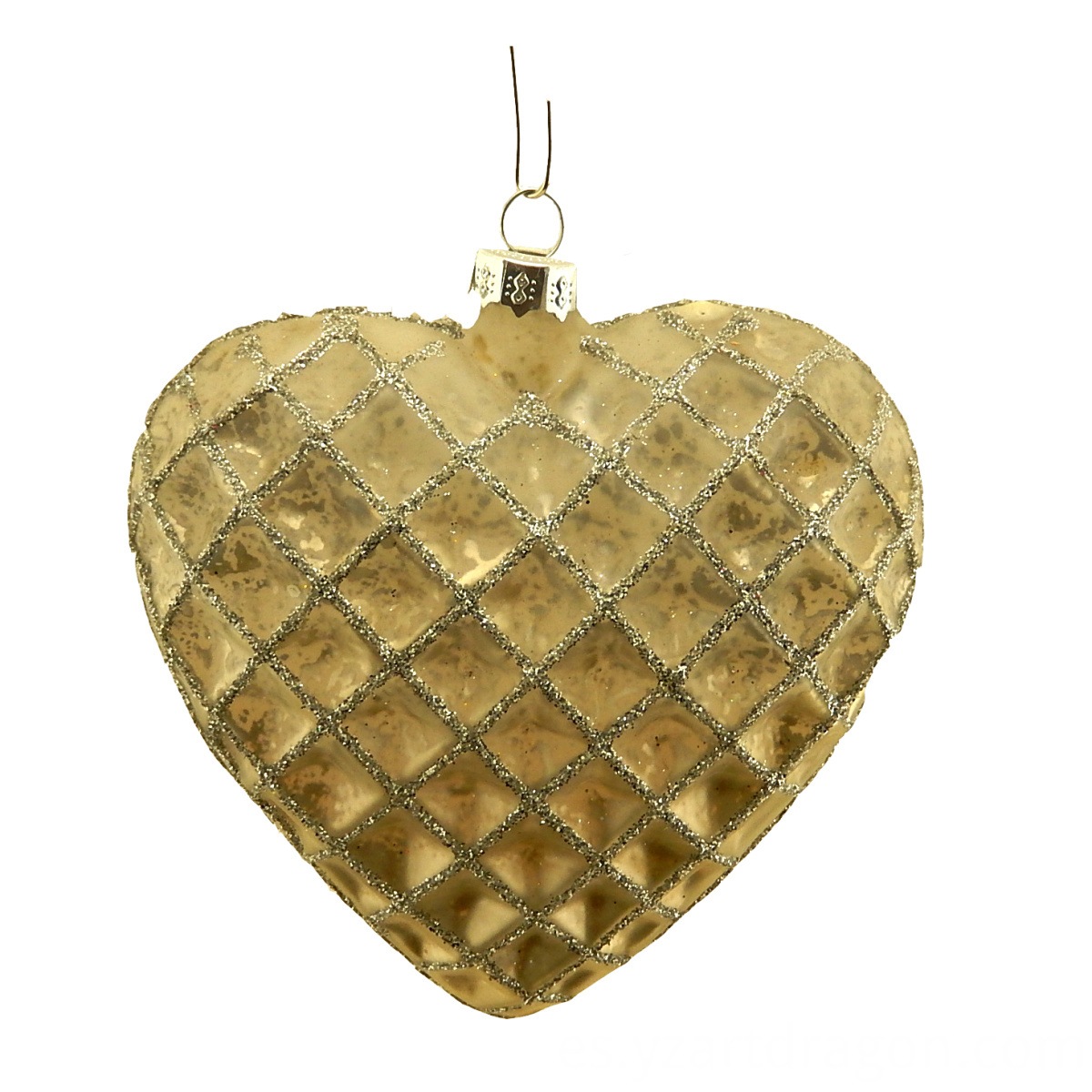 Adornos colgantes de cristal en forma de corazón amarillo de San Valentín y Navidad